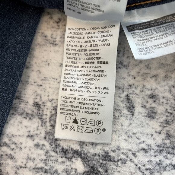 Levis 721 High Rise Skinny Jeans Womens 28 Blue Distressed Ankle Denim Stretch - Picture 12 of 12